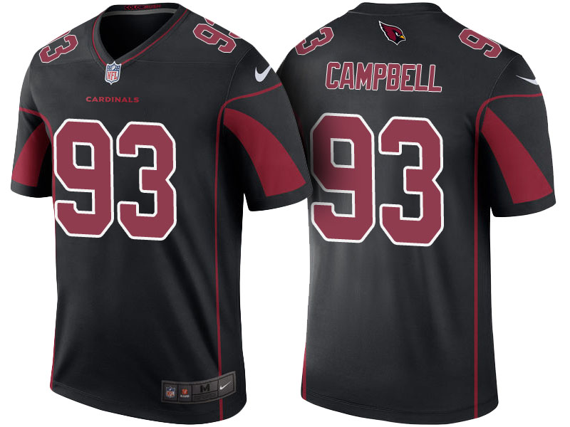 Arizona Cardinals #93 Calais Campbell Black Color Rush Legend Jersey