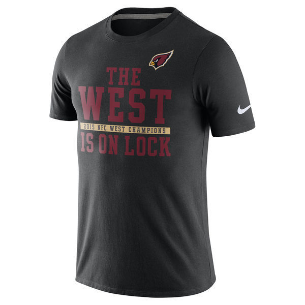 Arizona Cardinals Black 2015 NFC West Division Champions T-Shirt