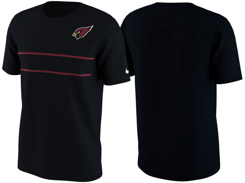 Arizona Cardinals Black Color Rush Stripe T-Shirt