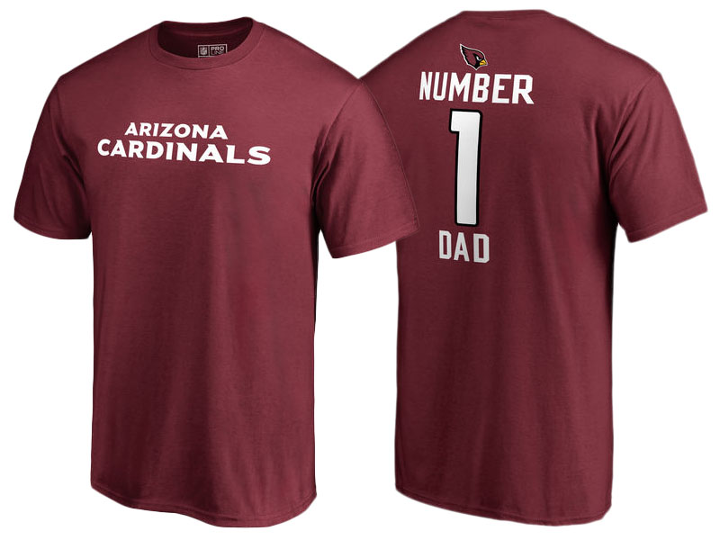 Men's Arizona Cardinals Cardinal Father's Day Number 1 Dad T-Shirt