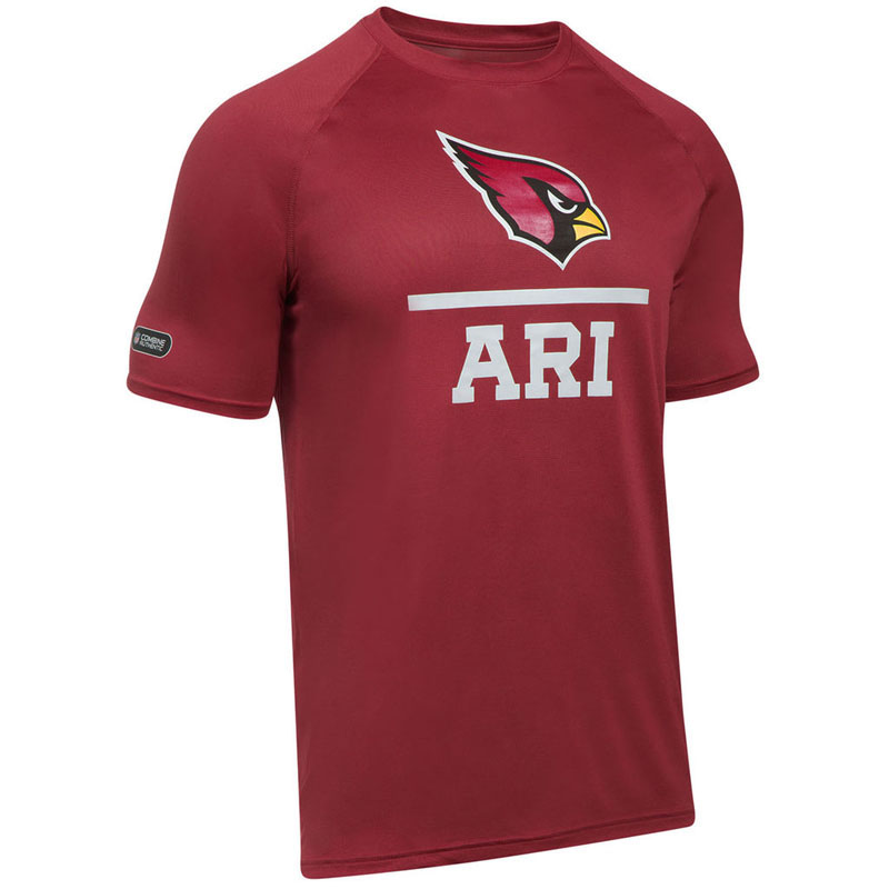 Arizona Cardinals Cardinal Under Armour Combine Authentic Lockup Tech T-Shirt