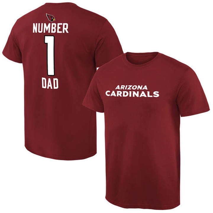 Arizona Cardinals Cardinal Number 1 Dad Name & Logo Pro Line T-Shirt