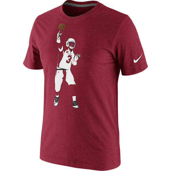 Arizona Cardinals Carson Palmer Red Silhouette Name and Number T-Shirt