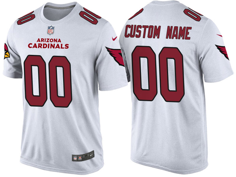 Arizona Cardinals Custom White Name & Number T-Shirt