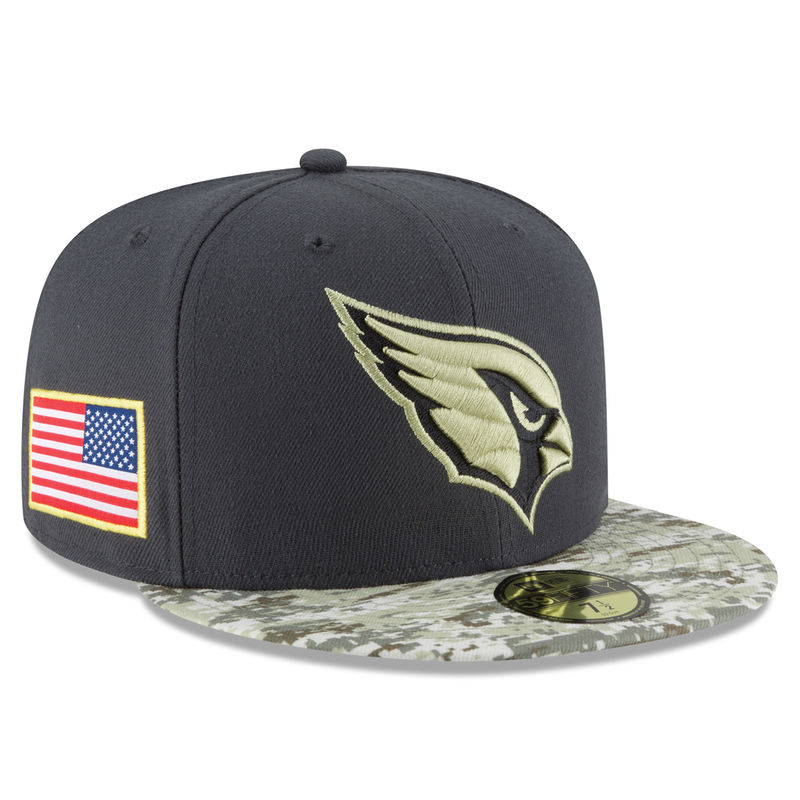 Arizona Cardinals Graphite Salute To Service Sideline Camo Veterans Day 59FIFTY Fitted Hat