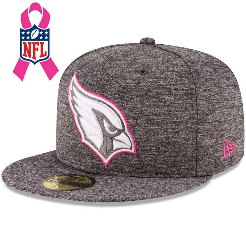 Arizona Cardinals Gray New Era Heather 2016 Breast Cancer Awareness Sideline 59FIFTY Fitted Hat