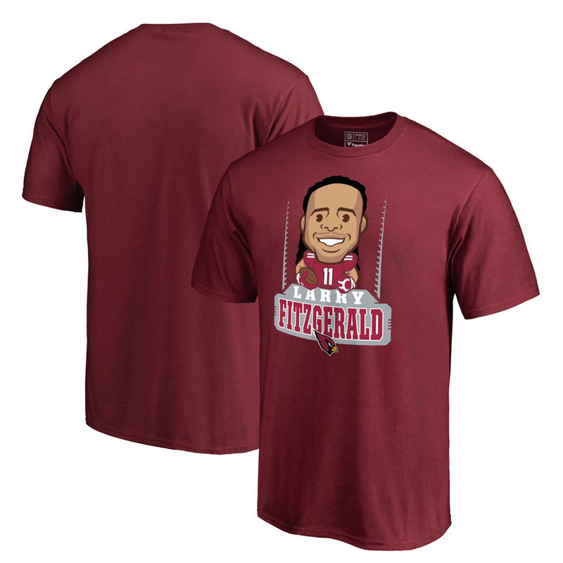 Arizona Cardinals Larry Fitzgerald Maroon Pro Line Emoji Player T-Shirt