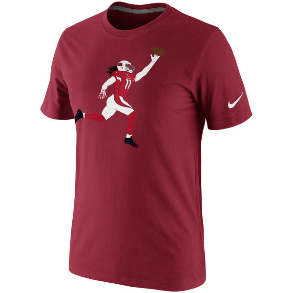 Arizona Cardinals Larry Fitzgerald Red Silhouette Name and Number T-Shirt