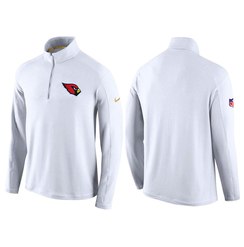 Arizona Cardinals White Game Day Half-Zip Knit Performance Tri-Blend Jacket