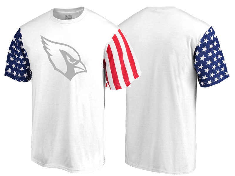 Arizona Cardinals White Independence Day Stars & Stripes T-Shirt