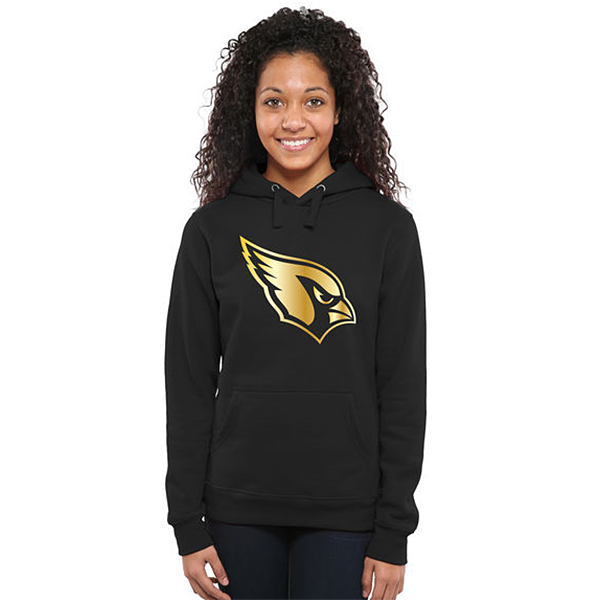 Women's Arizona Cardinals Black Gold Collection Pullover Hoodie