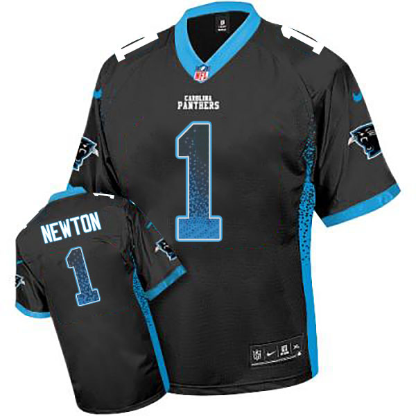 Carolina Panthers #1 Cam Newton Black Drift Fashion Jersey