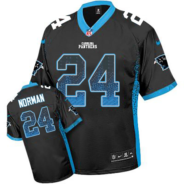 Carolina Panthers #24 Josh Norman Black Drift Fashion Jersey