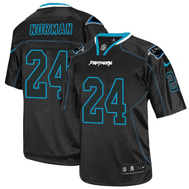 Carolina Panthers #24 Josh Norman Black Lights Out Jersey