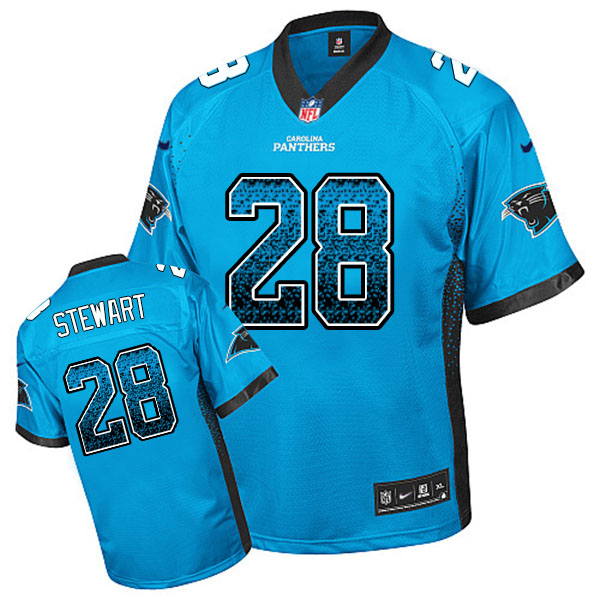 Carolina Panthers #28 Jonathan Stewart Blue Drift Fashion Jersey