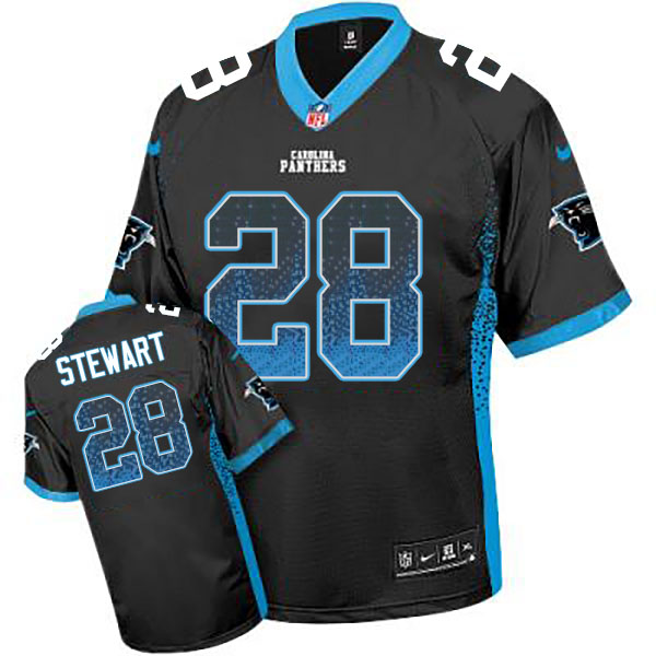 Carolina Panthers #28 Jonathan Stewart Black Drift Fashion Jersey