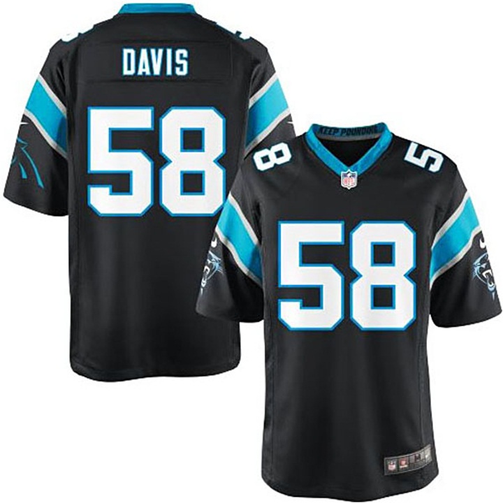 Men's Carolina Panthers #58 Thomas Davis Sr Black Limited Jersey