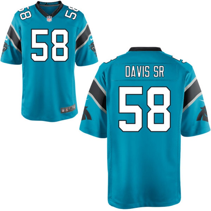 Men's Carolina Panthers #58 Thomas Davis Sr Blue Limited Jersey