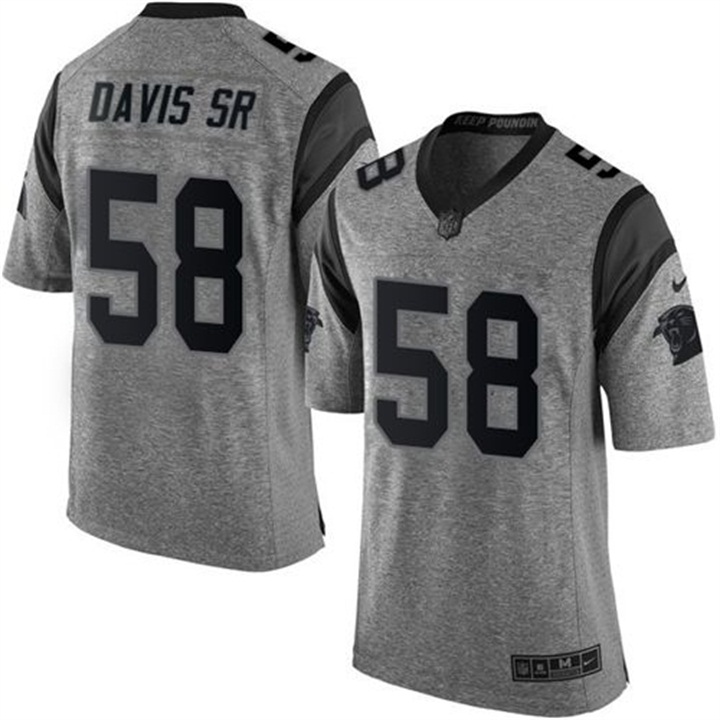 Carolina Panthers #58 Thomas Davis Sr Gray Gridiron Limited Jersey