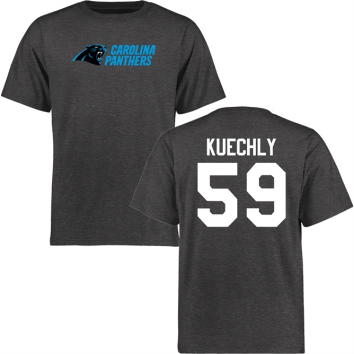 Carolina Panthers #59 Luke Kuechly Black Name & Number Wordmark T-shirt