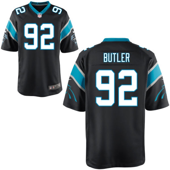 Carolina Panthers #92 Vernon Butler Black 2016 Draft Pick Game Jersey