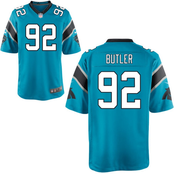 Carolina Panthers #92 Vernon Butler Navy Blue Alternate Game Jersey