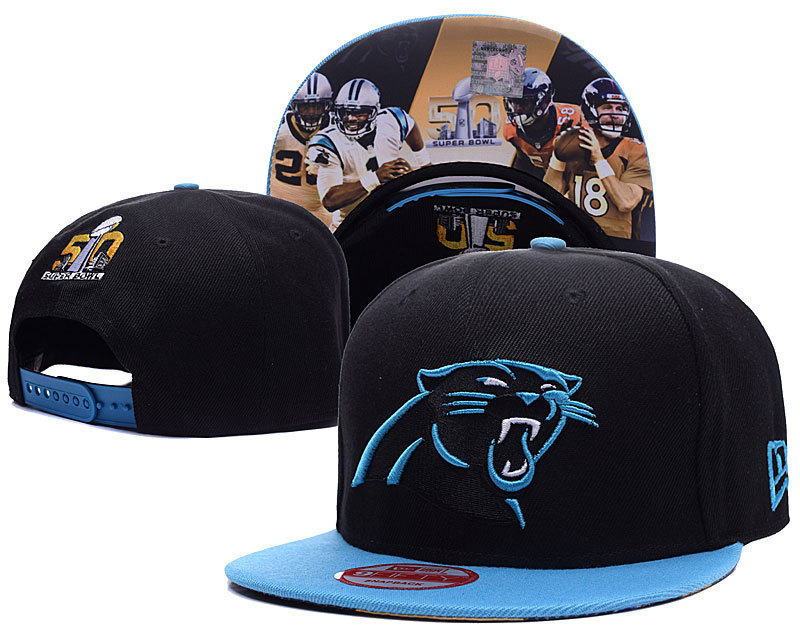 Carolina Panthers Black/Blue Adjustable Snapback Hat