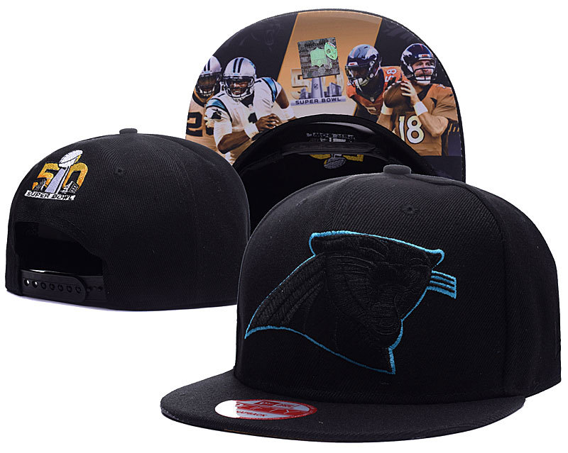 Carolina Panthers Black Super Bowl 9FIFTY Snapback Adjustable Hat