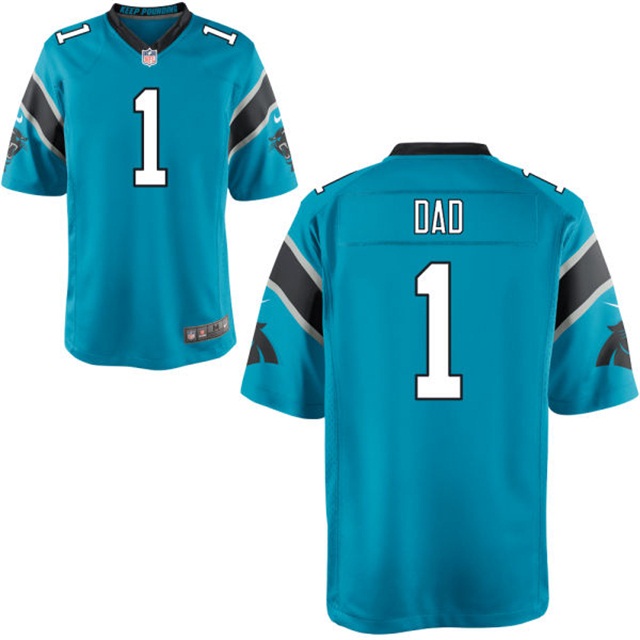 Carolina Panthers Blue Father's Day Gift Number 1 Dad Jersey