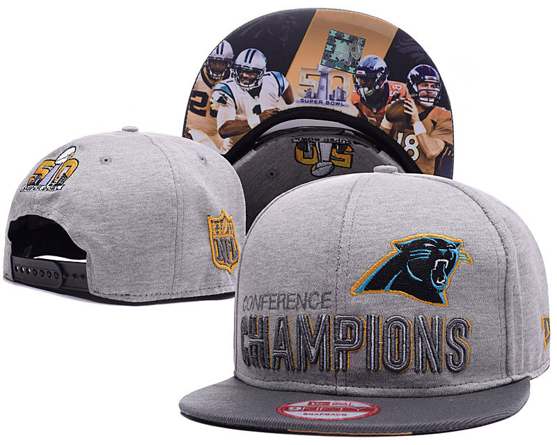 Carolina Panthers Gray Super Bowl 50 Champions Snapback Adjustable Hat