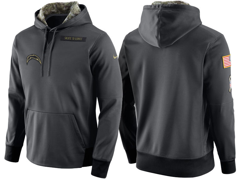 San Diego Chargers Anthracite 2016 Salute to Service Performance Hoodie