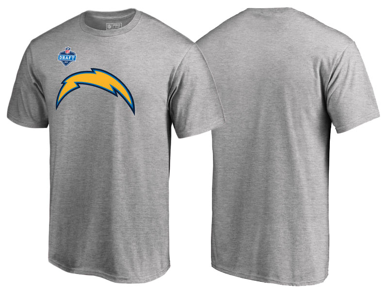 Los Angeles Chargers Heather Gray 2017 NFL Draft Athletic Heather T-Shirt