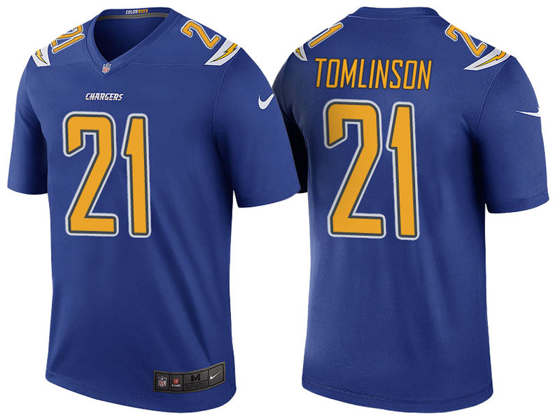 San Diego Chargers #21 LaDainian Tomlinson Royal Color Rush Legend Jersey