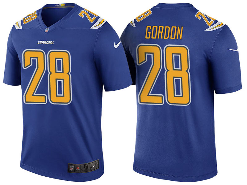 San Diego Chargers #28 Melvin Gordon Royal Color Rush Legend Jersey