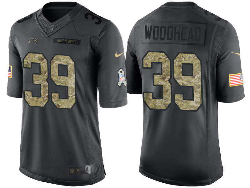 San Diego Chargers #39 Danny Woodhead Anthracite Camo 2016 Salute to Service Limited Jersey