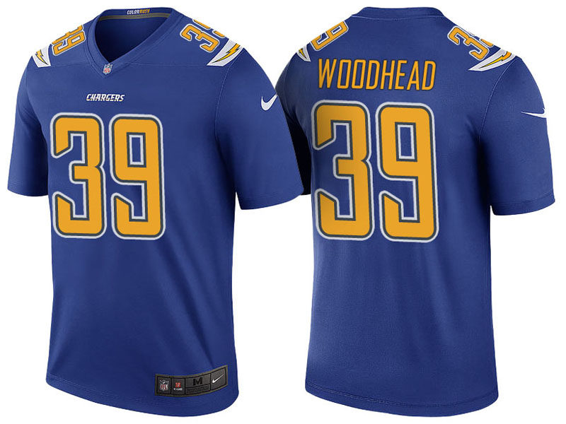 San Diego Chargers #39 Danny Woodhead Royal Color Rush Legend Jersey