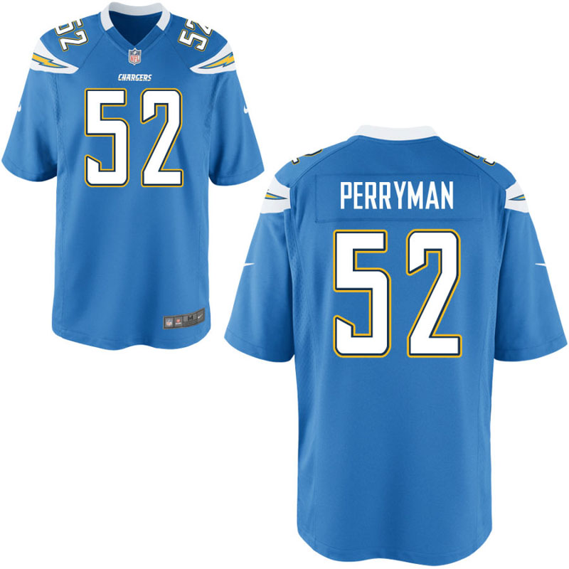 San Diego Chargers #52 Denzel Perryman Light Blue Alternate Game Jersey