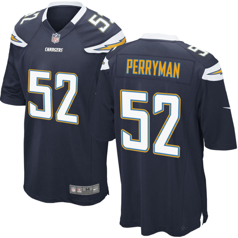 San Diego Chargers #52 Denzel Perryman Navy Game Jersey