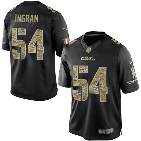 San Diego Chargers #54 Melvin Ingram Black Salute To Service Jersey