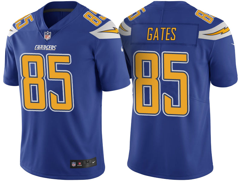 San Diego Chargers #85 Antonio Gates Royal Color Rush Limited Jersey - Light Up Thursday Night