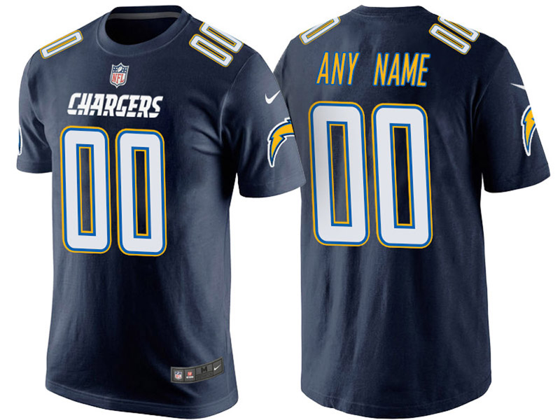 Los Angeles Chargers Custom Navy Name & Number T-Shirt