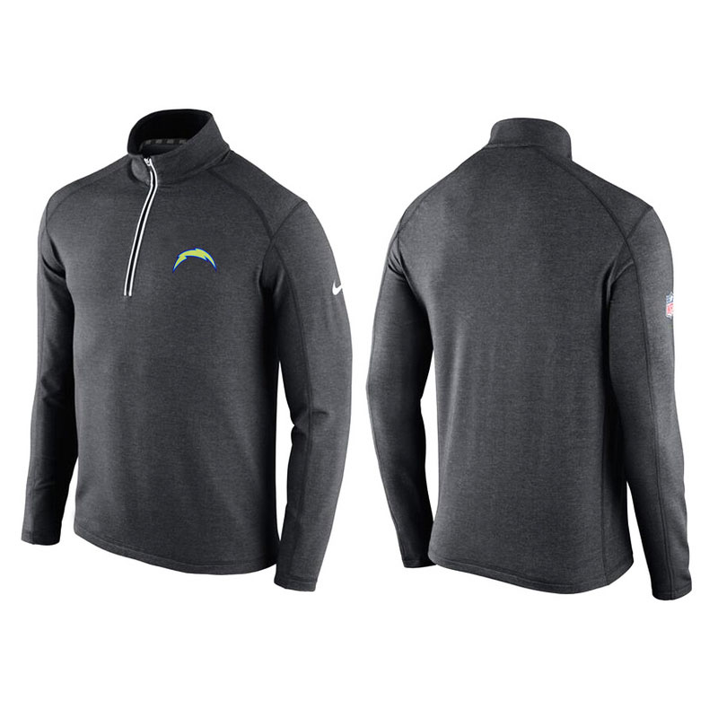 San Diego Chargers Gray Game Day Half-Zip Knit Performance Tri-Blend Jacket