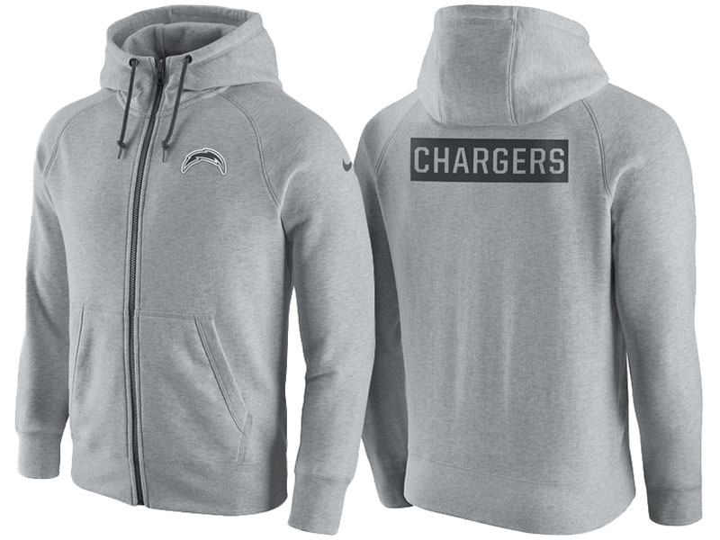 San Diego Chargers 2016 Gridiron Gray 2.0 Full-Zip Hoodie