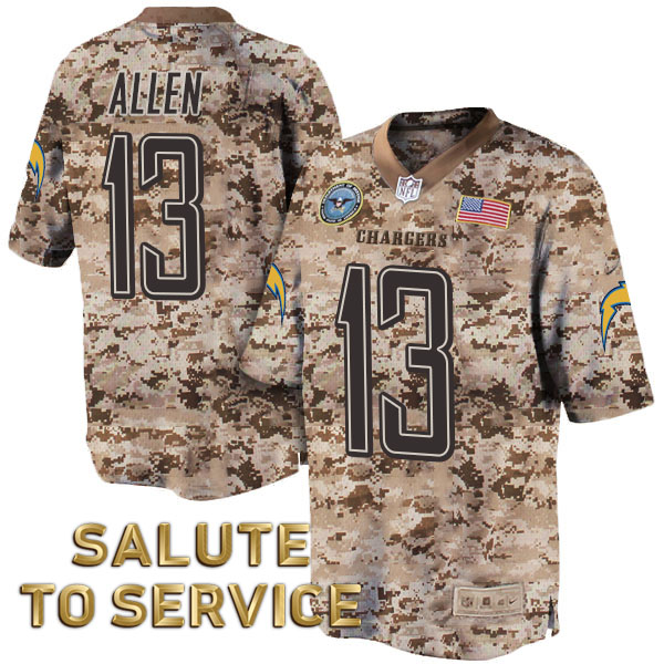 San Diego Chargers #13 Keenan Allen Desert Camo Salute to Service Jersey