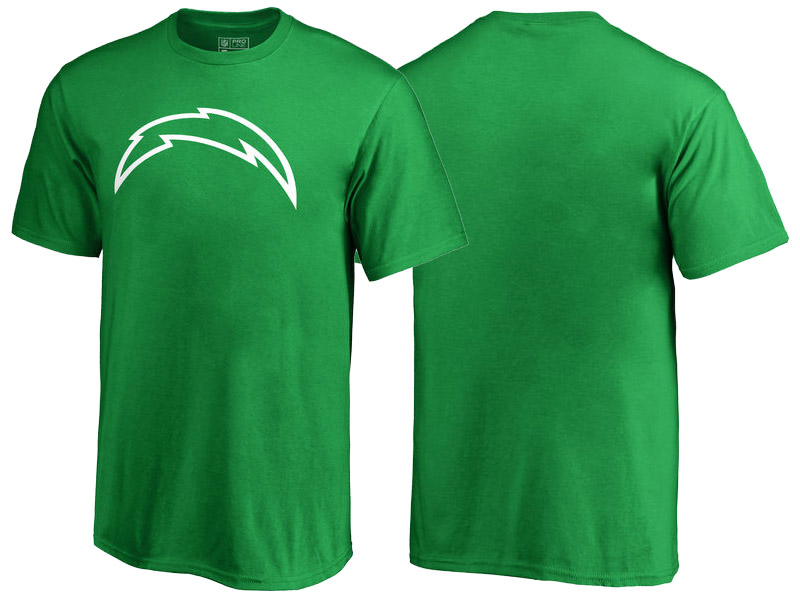 San Diego Chargers Kelly Green White Logo St. Patrick's Day T-Shirt