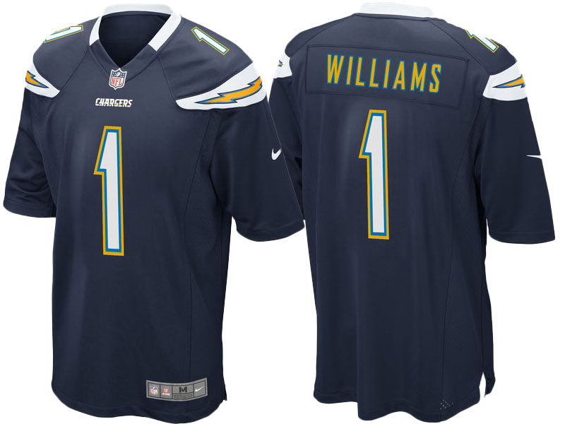 Los Angeles Chargers Mike Williams Navy 2017 Draft Pick Game Jersey