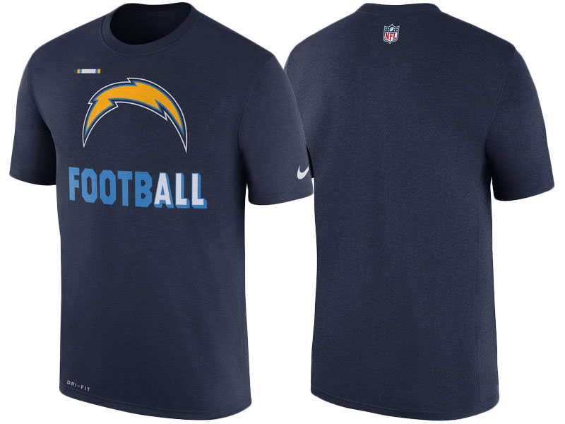 Los Angeles Chargers Navy Legend Football Performance Short Sleeve T-Shirt