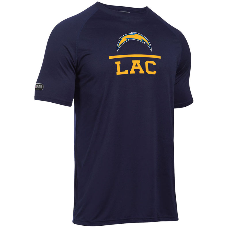 Los Angeles Chargers Navy Under Armour Combine Authentic Lockup Tech T-Shirt