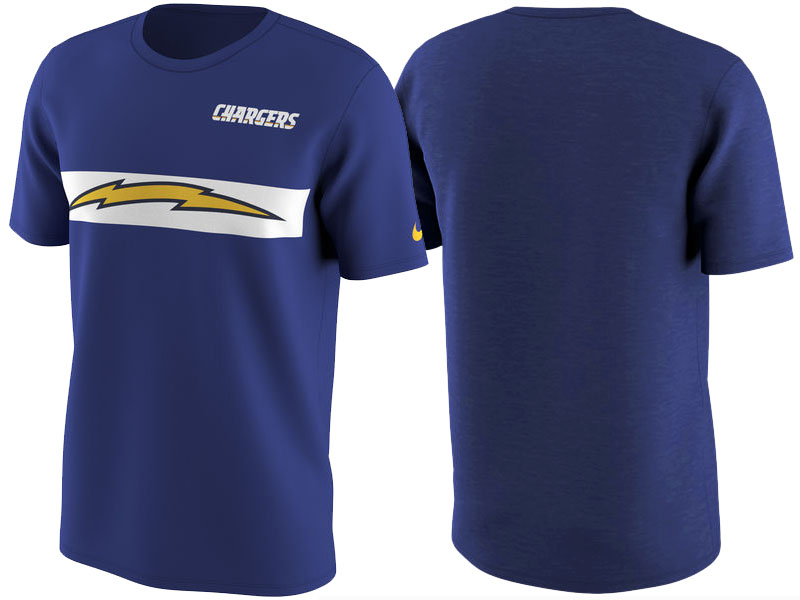 San Diego Chargers Royal Color Rush Stripe T-Shirt