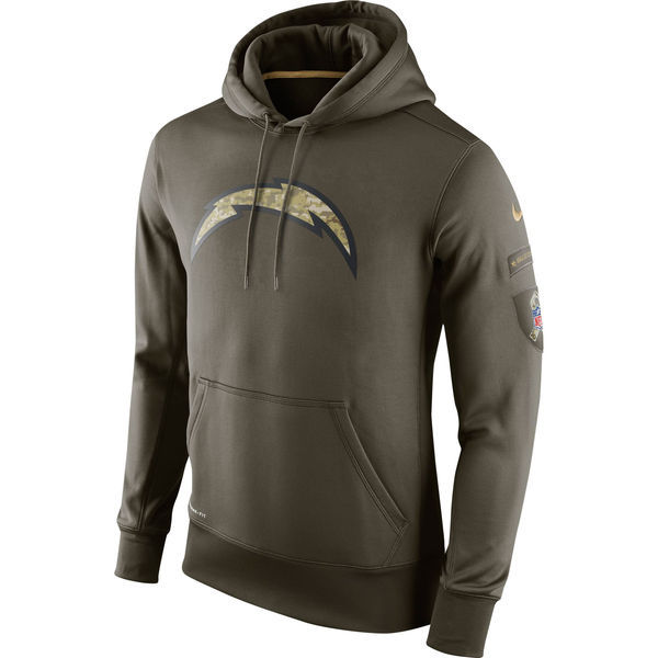 San Diego Chargers Salute To Service Olive KO Pullover Hoodie